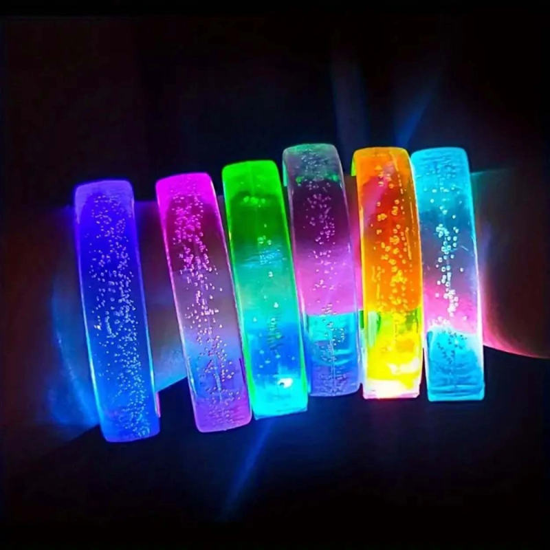 Beyaz-gümüş Led Işıklı Baskı Yapılabilen Pilli Bileklik Bilezik 1,5 Cm Genişlik - Görsel 3