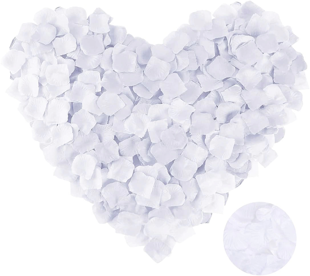 Beyaz Renk Gül Yaprağı Şekilli Konfeti 1 Paket 100 Adet