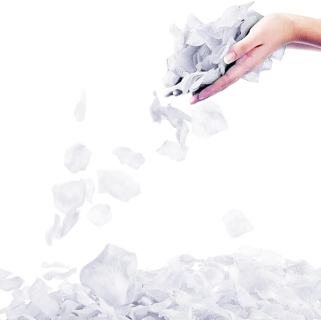 Beyaz Renk Gül Yaprağı Şekilli Konfeti 1 Paket 100 Adet - Görsel 2