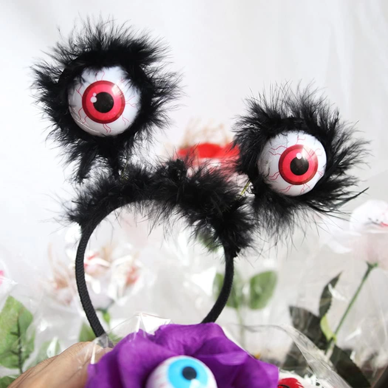 Cadılar Bayramı Halloween Otrişli Sallanan Gözlü Parti Tacı - Görsel 2