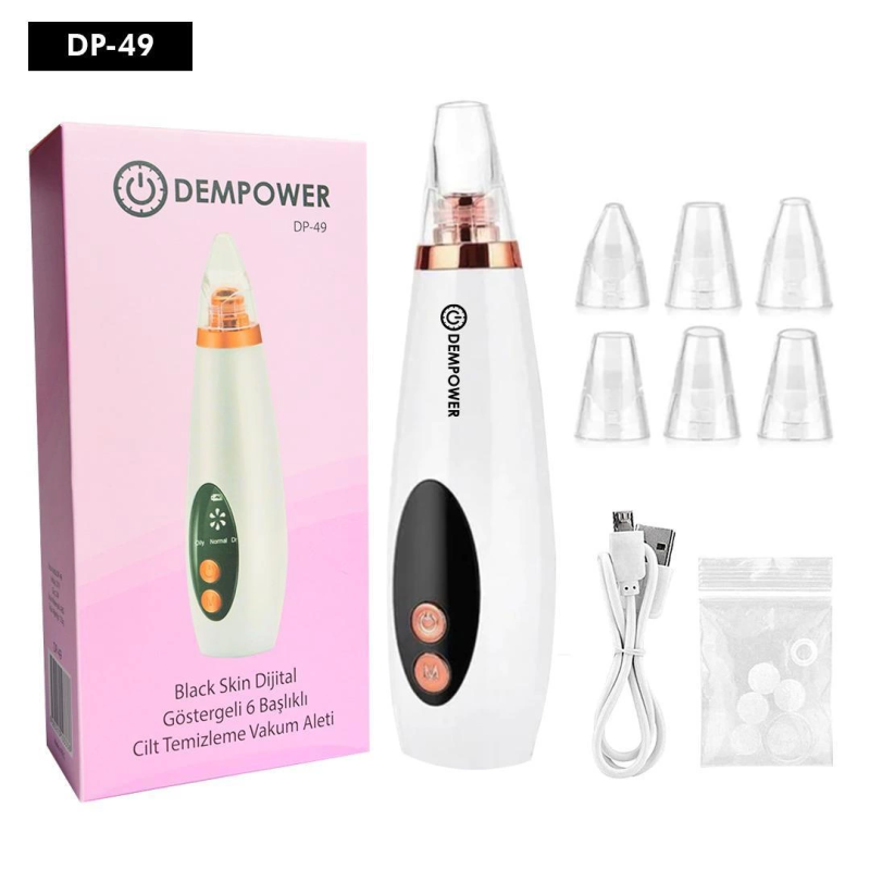 Dempower Black Skin Dijital Göstergeli 6 Başlıklı Cilt Temizleme Vakum Aleti - Görsel 2