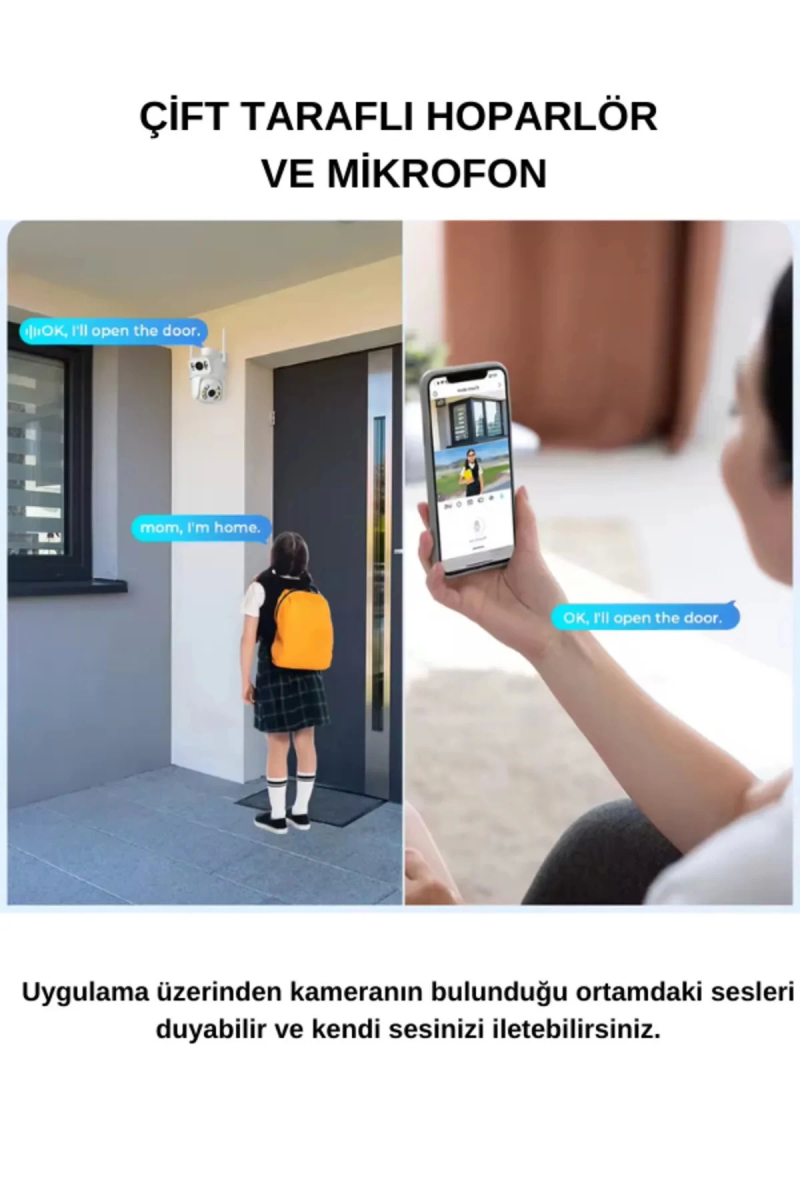 Ip Kamera 2+2 Mp 4mp 1080p Ultra Hd Hareketli Sensör Dış Ortam Ip Kamera Speed Dome Akıllı Ip Çift Kamera - Görsel 3