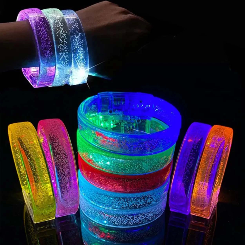 Kırmızı Led Işıklı Baskı Yapılabilen Pilli Bileklik Bilezik 1,5 Cm Genişlik - Görsel 4