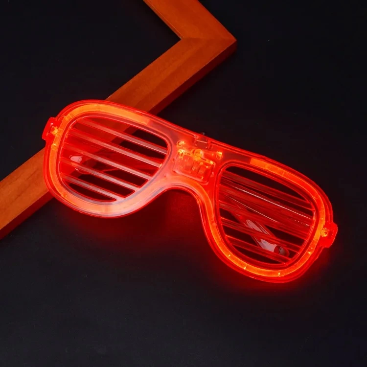 Kırmızı Led Işıklı Parti Gözlüğü - Neon Glow Şerit Gözlük 3 Modlu - Görsel 4