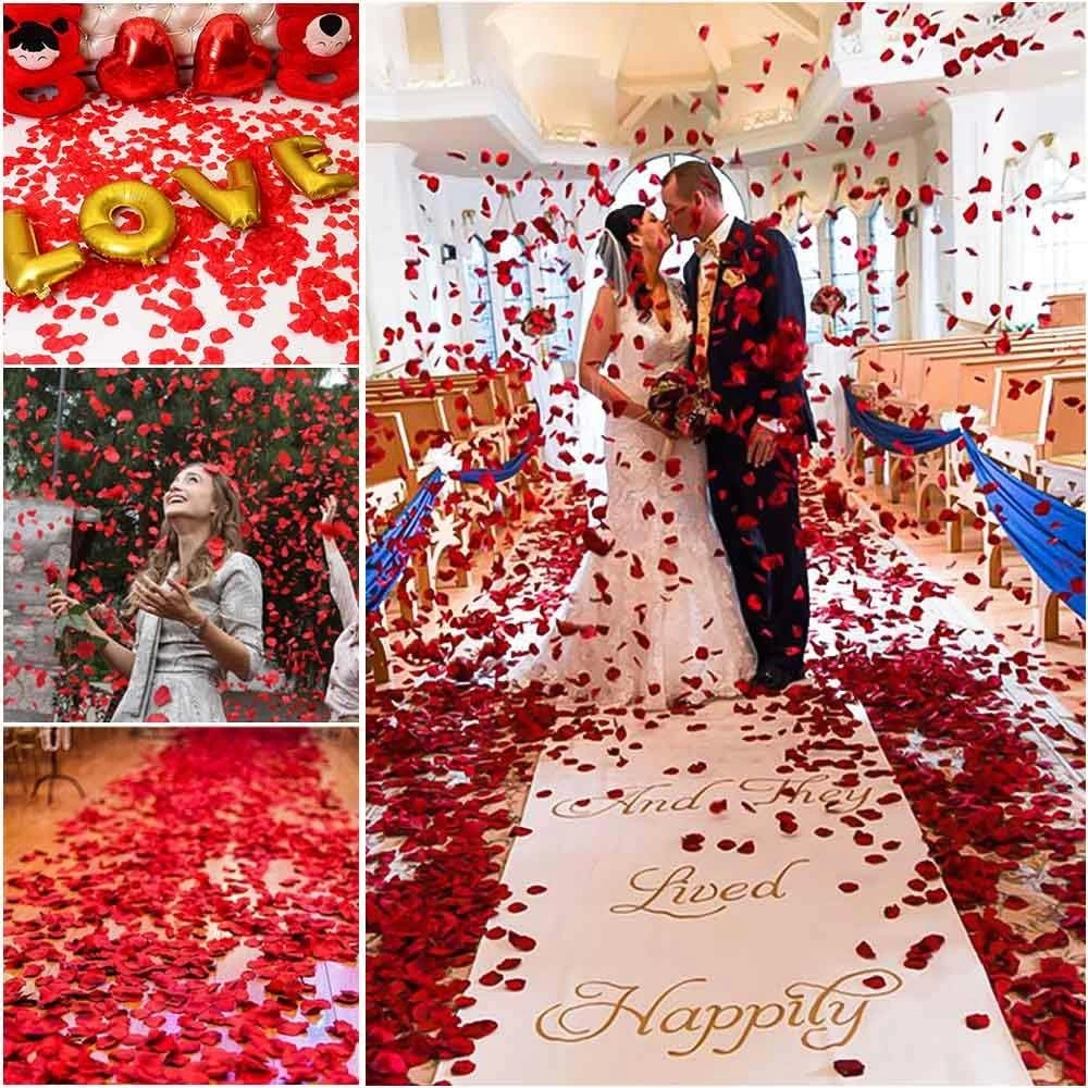 Kırmızı Renk Gül Yaprağı Şekilli Konfeti – 10 Paket 1000 Adet - Görsel 4