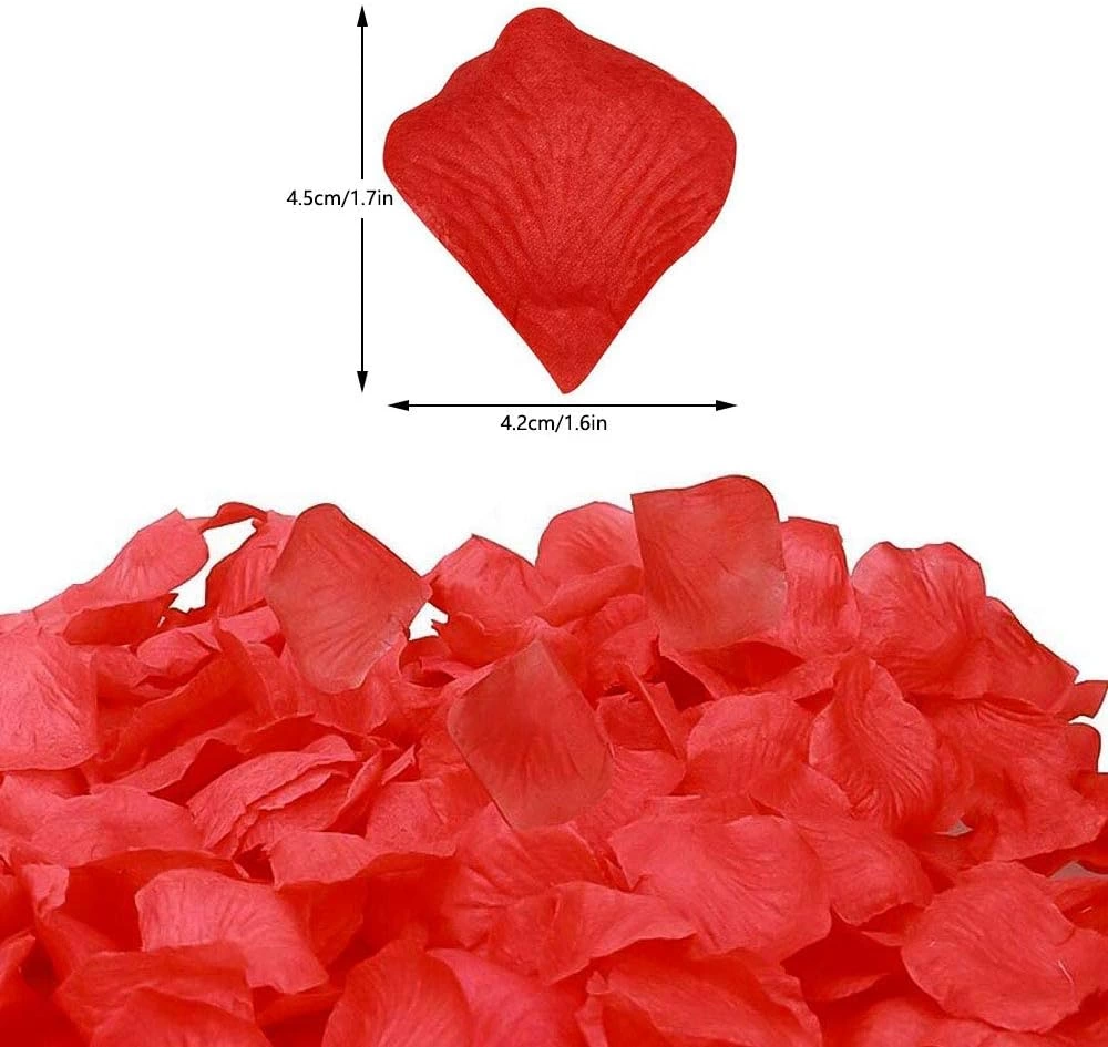 Kırmızı Renk Gül Yaprağı Şekilli Konfeti – 5 Paket 500 Adet - Görsel 2