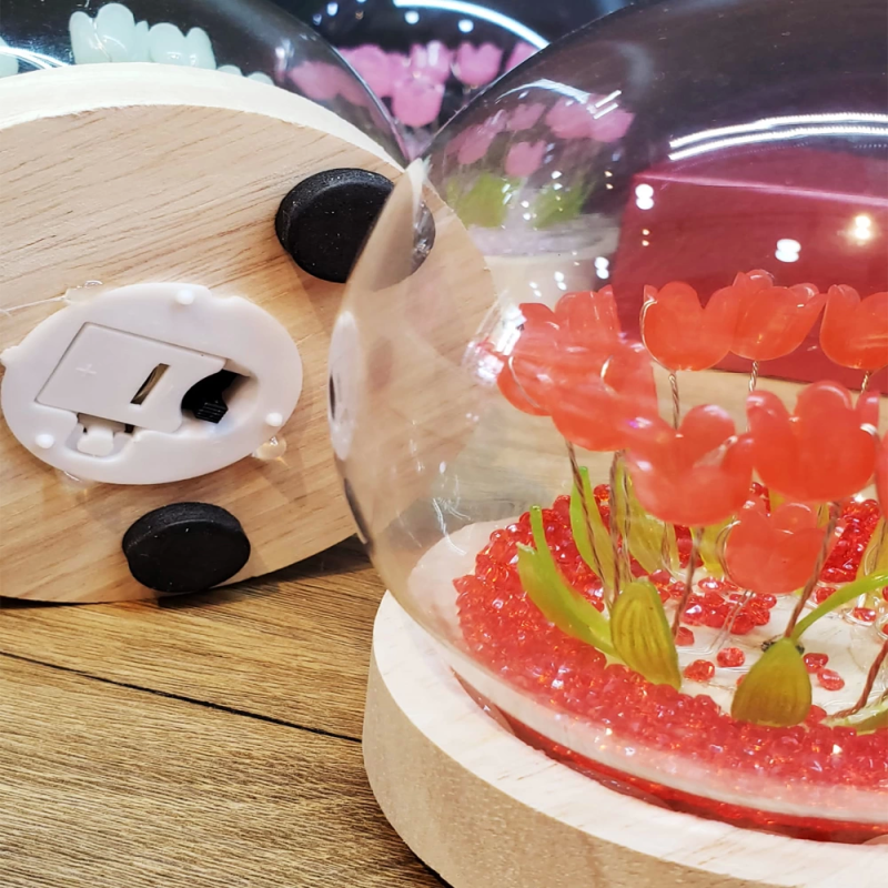 Led Işıklı Lale Cam Fanus - Görsel 3