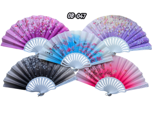 Plastik Kumaş Yelpaze 12'li Karışık Ob-047