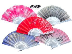 Plastik Kumaş Yelpaze 12'li Karışık Ob-049