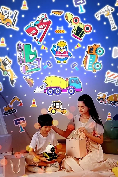 Robot Projeksiyon Gece Lambası Hoparlörlü Şarjlı Yıldızlı Gökyüzü Temalı Led Projeksiyon Lambası - Görsel 2