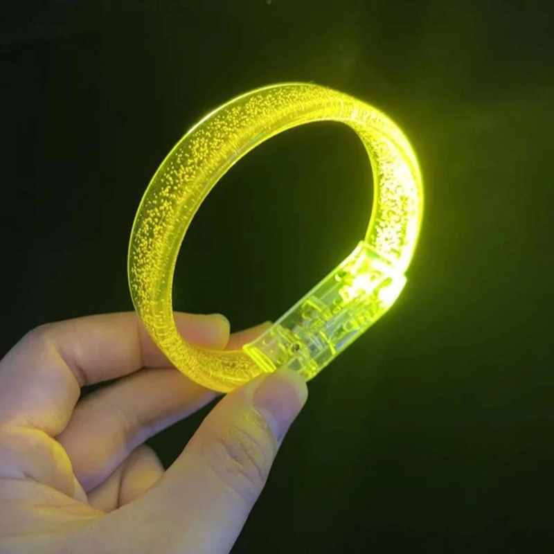 Sarı Led Işıklı Baskı Yapılabilen Pilli Bileklik Bilezik 1,5 Cm Genişlik - Görsel 3