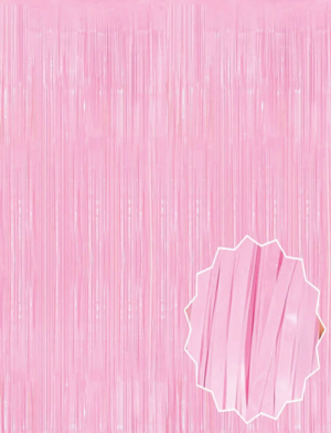 Soft Pembe Püsküllü Kapı Perdesi - Parti