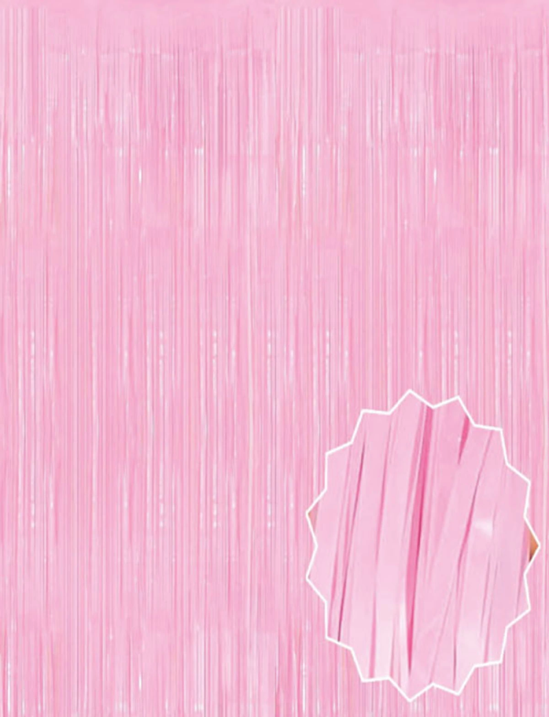 Soft Pembe Püsküllü Kapı Perdesi - Parti