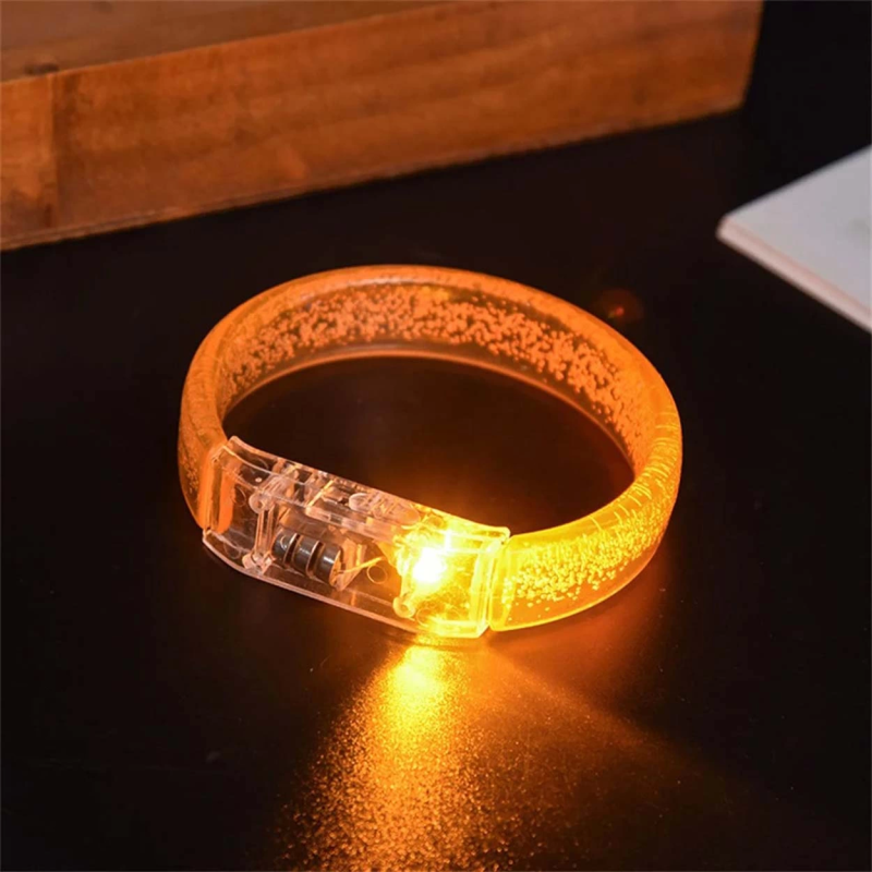 Turuncu Led Işıklı Baskı Yapılabilen Pilli Bileklik Bilezik 1,5 Cm Genişlik - Görsel 3