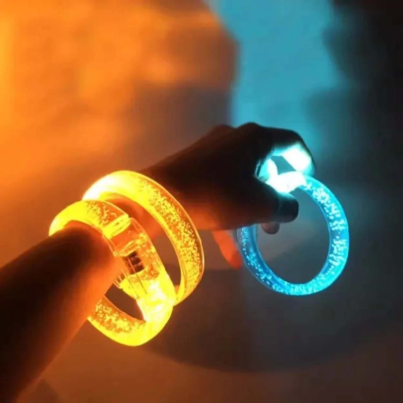 Turuncu Led Işıklı Baskı Yapılabilen Pilli Bileklik Bilezik 1,5 Cm Genişlik - Görsel 4