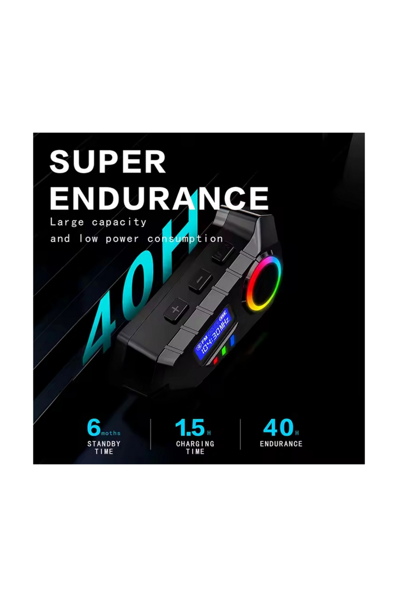 Y30 Kask Kulaklık Bluetooth Motosiklet Kulaklık Rgb Radyolu Intercom - Görsel 3