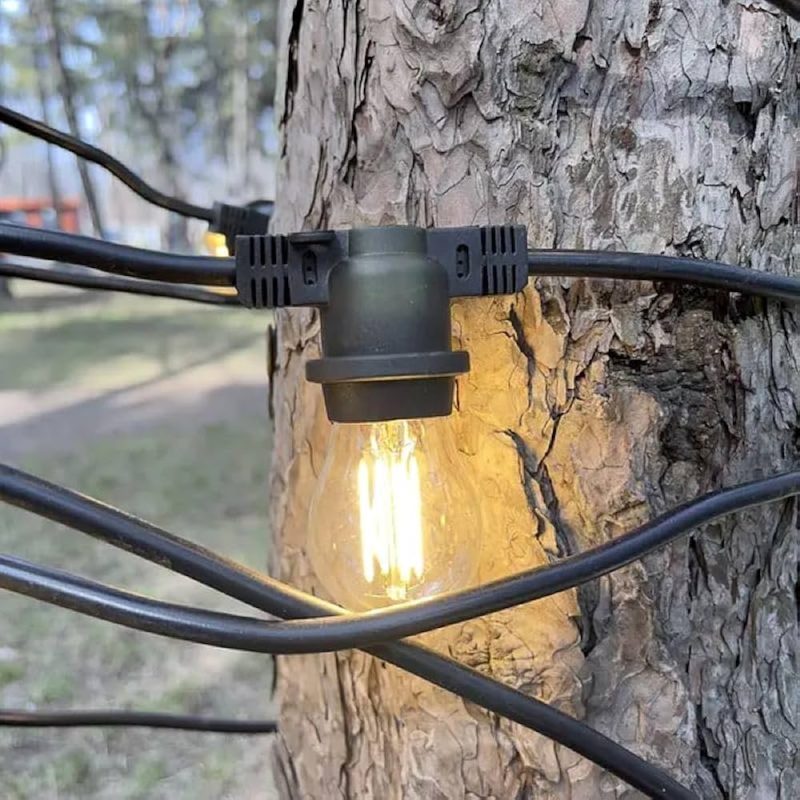 5 Metre Sabit Yanan Modlu 10 Ampul Parti Organizasyon Iç & Dış Mekan 2700K LED Aydınlatma Uzatma Fişli kapıda ödeme