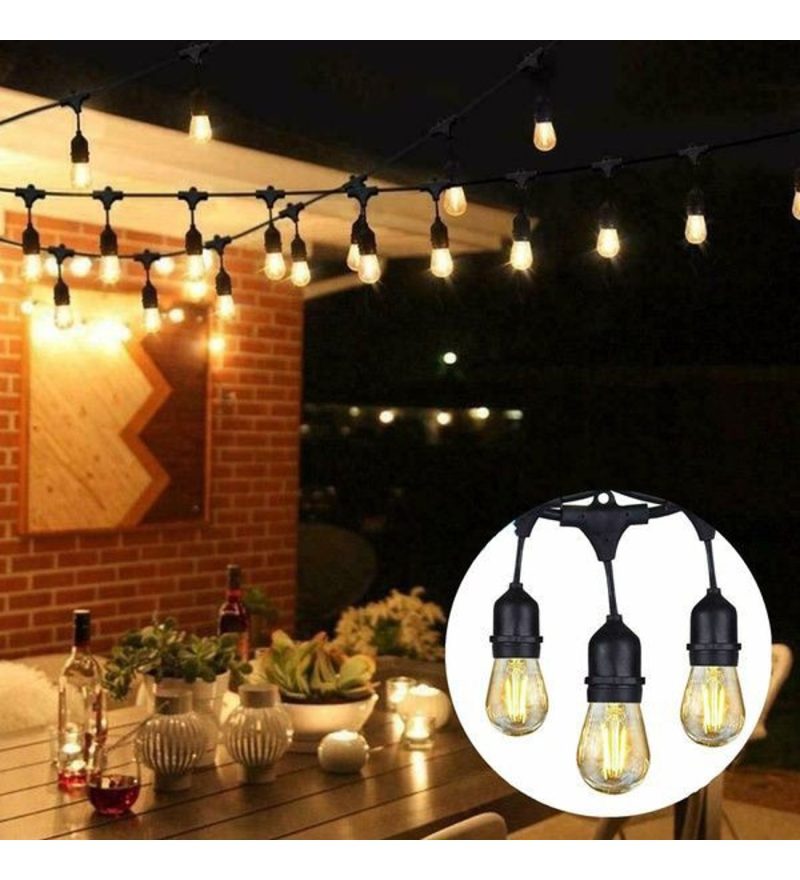 5 Metre Sabit Yanan Modlu 10 Ampul Parti Organizasyon Iç & Dış Mekan 2700K LED Aydınlatma Uzatma Fişli - Görsel 4