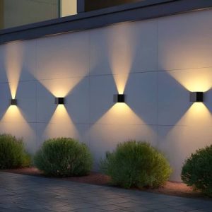 2 Adet Modern Solar Çift Taraflı Aplik Güneş Enerjili Aydınlatma Dekorasyon Duvar Lamba kapıda ödeme