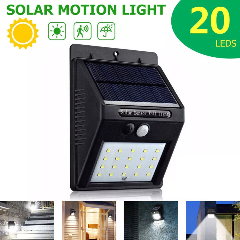 20 Ledli Hareket Sensörlü Dış Mekan Solar Lamba - Görsel 3