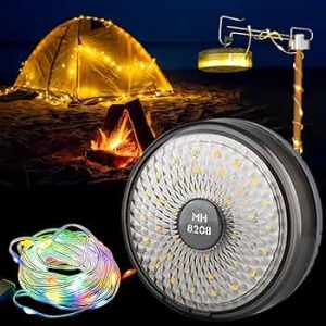 Şarjlı 10 Metre Ledli Şarj Göstergeli 8 Işık Modlu Hareketli Ve Flaşör Modlu Kamp Lambası Led Işık kapıda ödeme