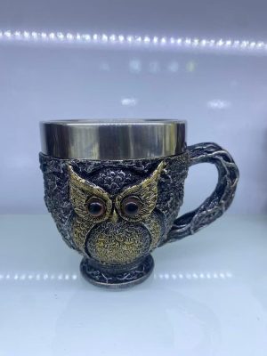 Baykuş Çelik Kupa Bardak Kod 6931 Kapıda Ödeme