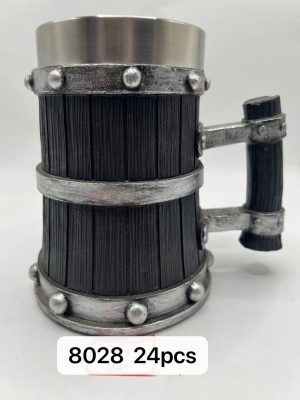 Büyük Boy Gümüş işlemeli Çelik Kupa Kod 8028 Kapıda Ödeme