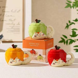 Şımarık Kedi Tasarımlı Seramik Kupa Kapıda Ödeme