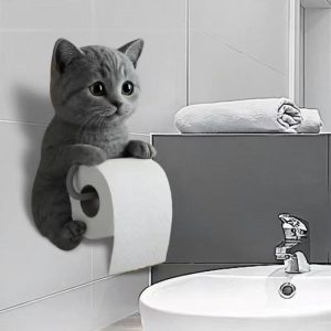 Kedi Tasarımlı Tuvalet Kağıtlığı Kapıda Ödeme