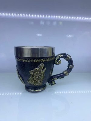 Kurt işlemeli Çelik Kupa Kod 6922 Kapıda Ödeme