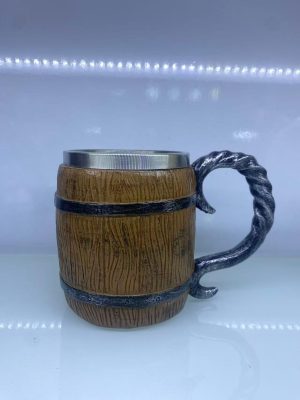 Ahşap Fıçı Çelik Kupa Kod 1152B Kapıda Ödeme