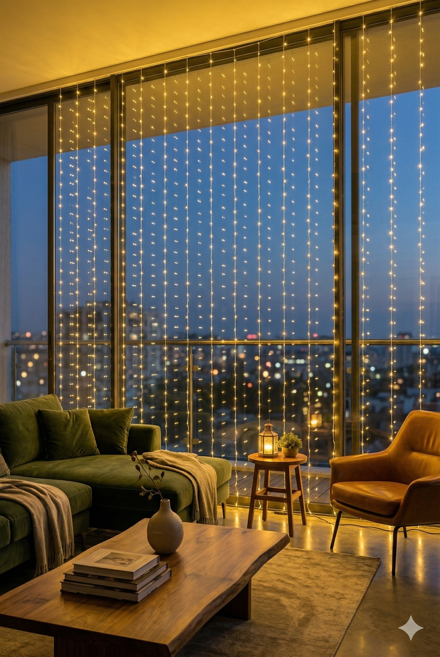 3x2m Premium Perde LED - 8 Fonksiyonlu, Su Geçirmez İç Dış Mekan Teras Dekor Işıkları - Görsel 3