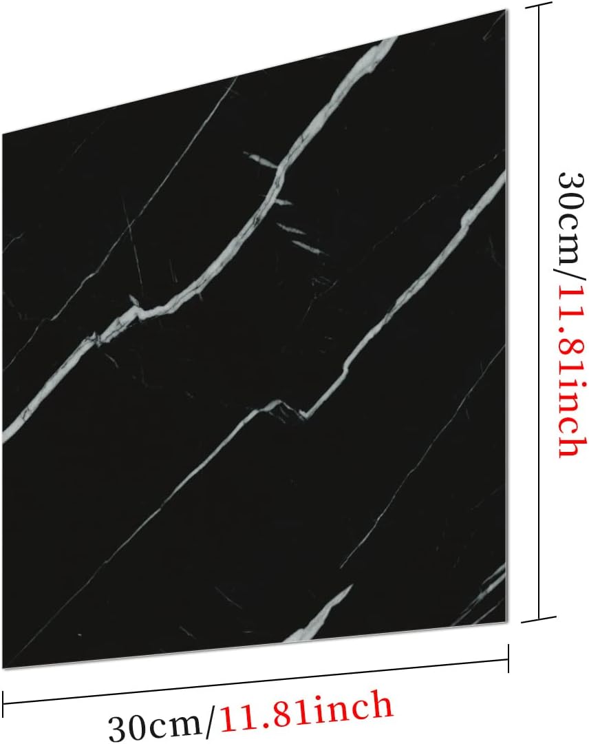 SİYAH MERMER DESENLİ ALÜMİNYUM PLASTİK DUVAR STİCKER (30*30) kapıda ödem