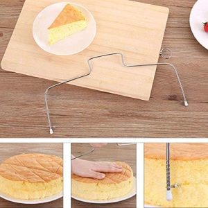 Paslanmaz Çelik Ayarlanabilir Pasta Dilimleyici – Çok Amaçlı Kesme Teli kapıda ödem