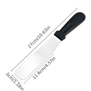 Paslanmaz Çelik L Tipi Pastacı Spatulası – Krema Düzeltme ve Pasta Şekillendirme Bıçağı kapıda ödem