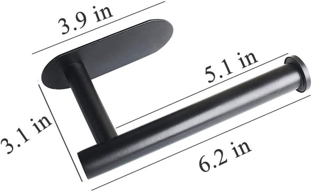 Kendinden Yapışkanlı Tuvalet Kağıtlığı – Mat Siyah Modern Banyo Rulo Askısı Kapıda Ödeme - Görsel 3