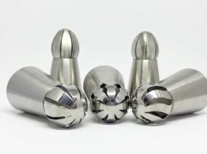 5'li Profesyonel Rus Top Duy Ucu Seti – 5.9 cm Büyük Boy Paslanmaz Çelik Krema Sıkma ve Fırfır Uçları kapıda ödem