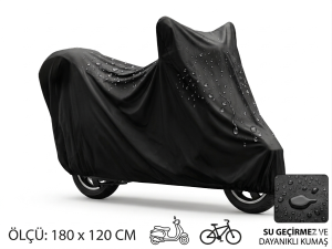Motosiklet ve Scooter Koruma Brandası – Su ve Toz Geçirmez 180x120 cm kapıda ödem