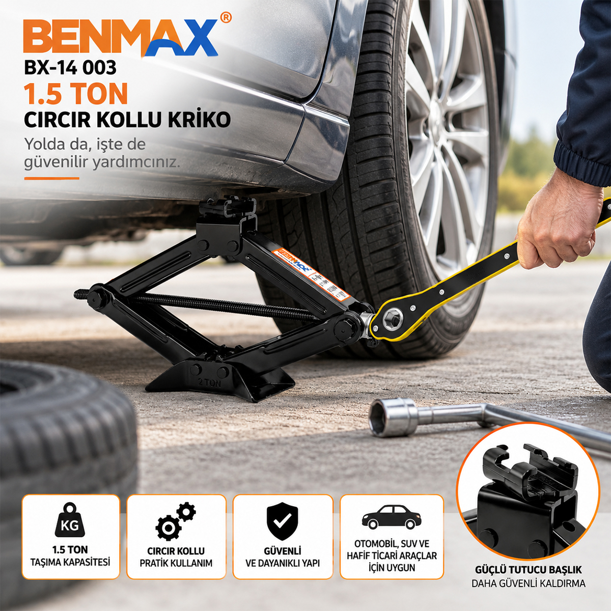 1.5 Ton Cırcır Kollu Kriko