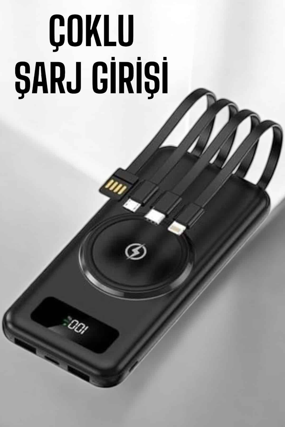 10.000 Mah Powerbank 4 Portlu Hızlı Şarj Dijital Göstergeli