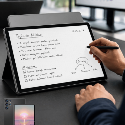 10.1 İnç Android Tablet 16GB RAM 1TB Depolama Klavyeli Tablet Seti