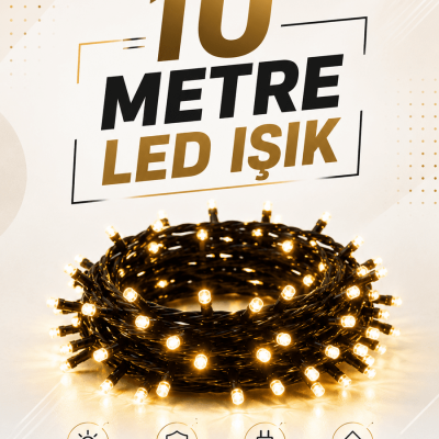 10 Metre LED Işıklı Dekoratif Parti ve Kutlama Aydınlatması