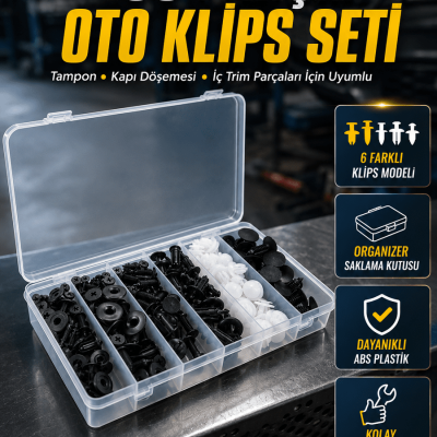 100 Parça Oto Döşeme Klipsi Seti Tampon, Kapı Paneli ve Plastik Trim Sabitleme Klipsleri