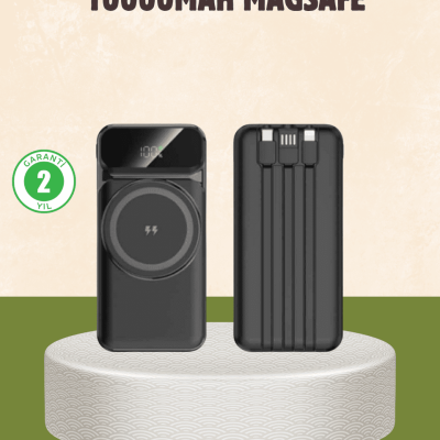 10000 mAh Kablosuz Powerbank – 15W Hızlı Şarj,  Type-C Çoklu Çıkışlı