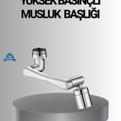1080° Dönebilen Musluk Başlığı Robotik Kol Havalandırıcı Çok Yönlü Su Yönlendirme