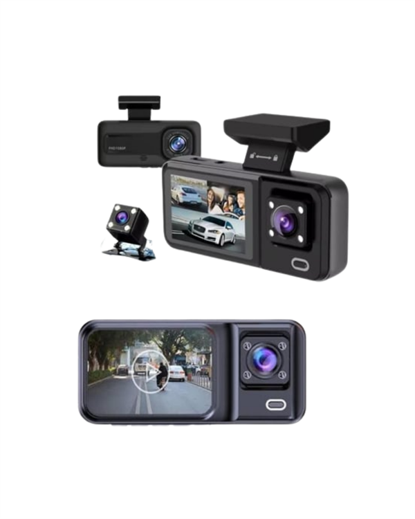 1080p Ön, 720p Arka ve İç Kamera ile %100 Kapsama – Gece Görüşlü Araç Kamerası