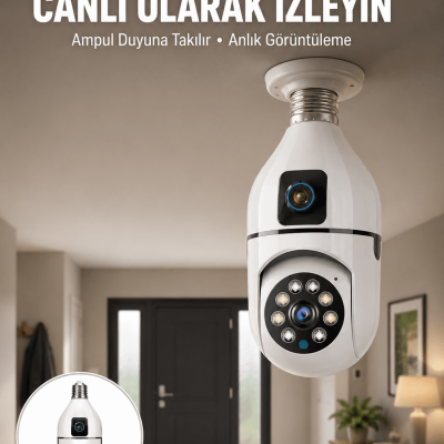 1080P WiFi Ampul Güvenlik Kamerası – Gece Görüş & Uzaktan Erişim Yeni Nesil