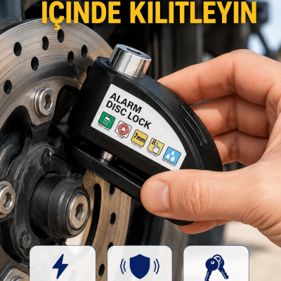 110 dB Alarm Disk Kilidi Motosiklet Scooter Bisiklet Güvenlik Yeni Nesil