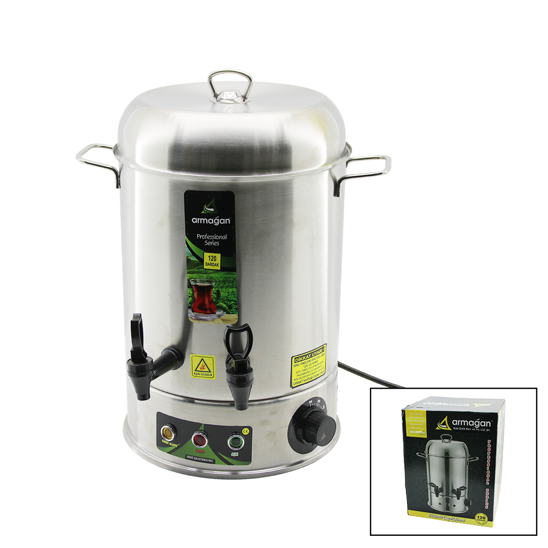 12 L Elektrikli Çay Otomatı Çift Musluk 2000W