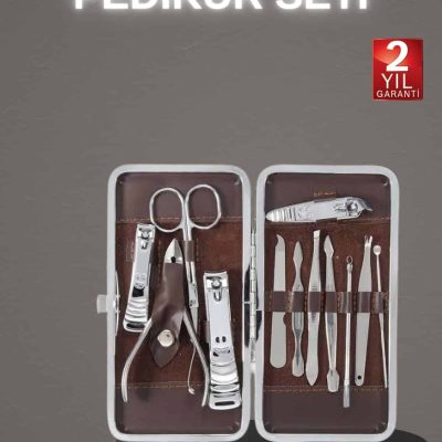 12 Parça Paslanmaz Çelik Kompakt ve Taşınabilir Manikür Makası Tırnak Makası